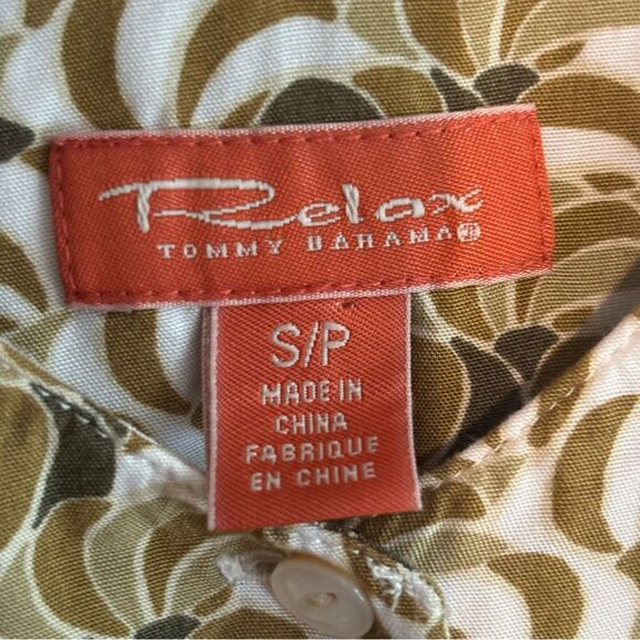 TOMMY BAHAMA Relax Green Geometric Print Button Rayon Tank Top Sz S - Picture 5 of 5